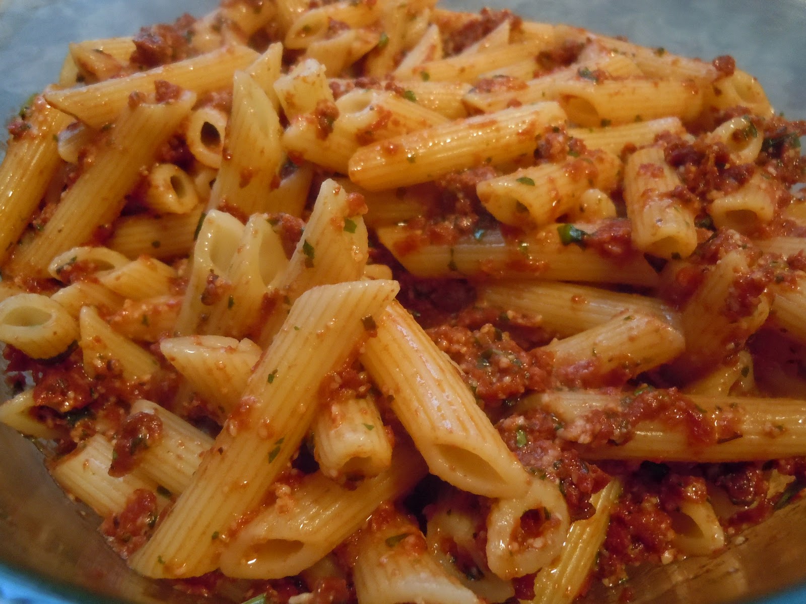 The Savvy Kitchen Penne with SunDried Tomato Pesto