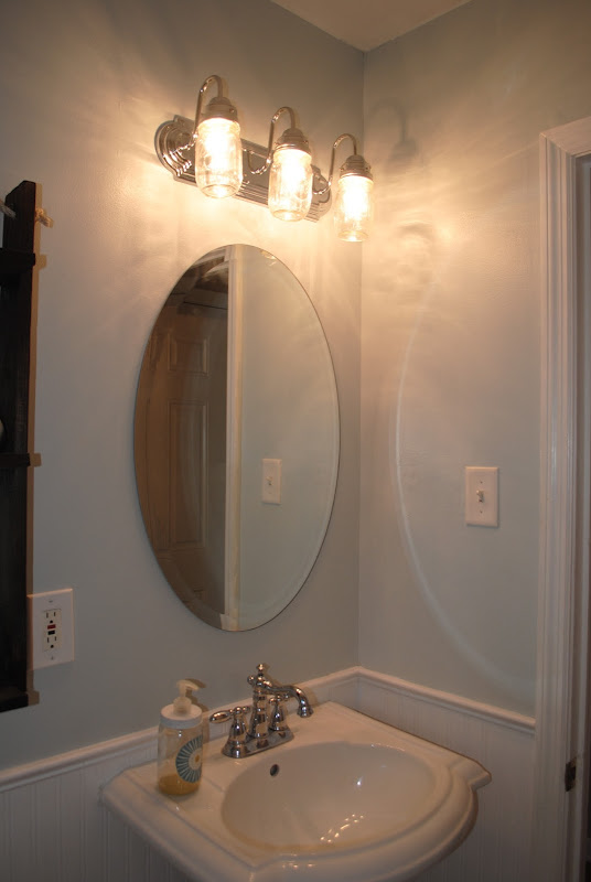 REVEAL: $100 Small Bathroom Makeover!!! (Tons of ideas for inexpensive  title=