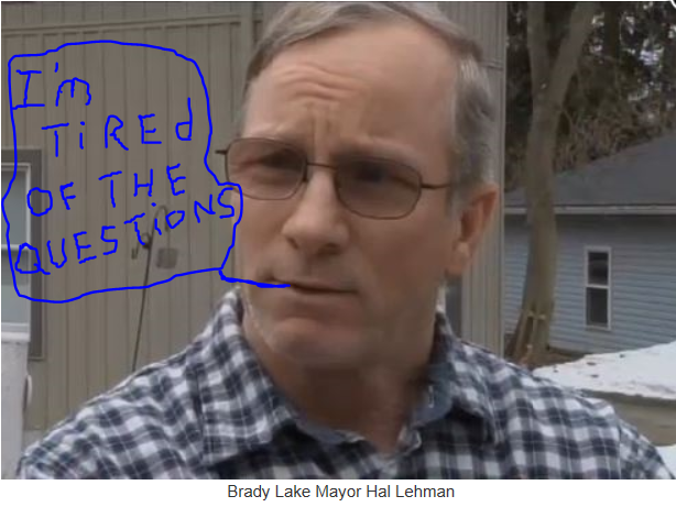 Brady Lake Village mayor Hal Lehman tells 2 lies to cover the first lie.