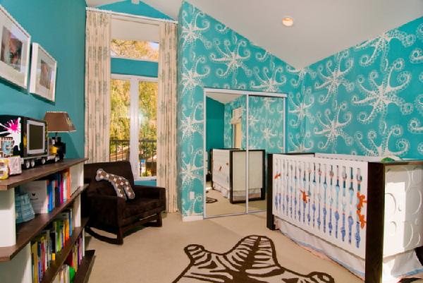 Custom Nursery Art by Kimberly: Nursery Wallpaper Accent Wall