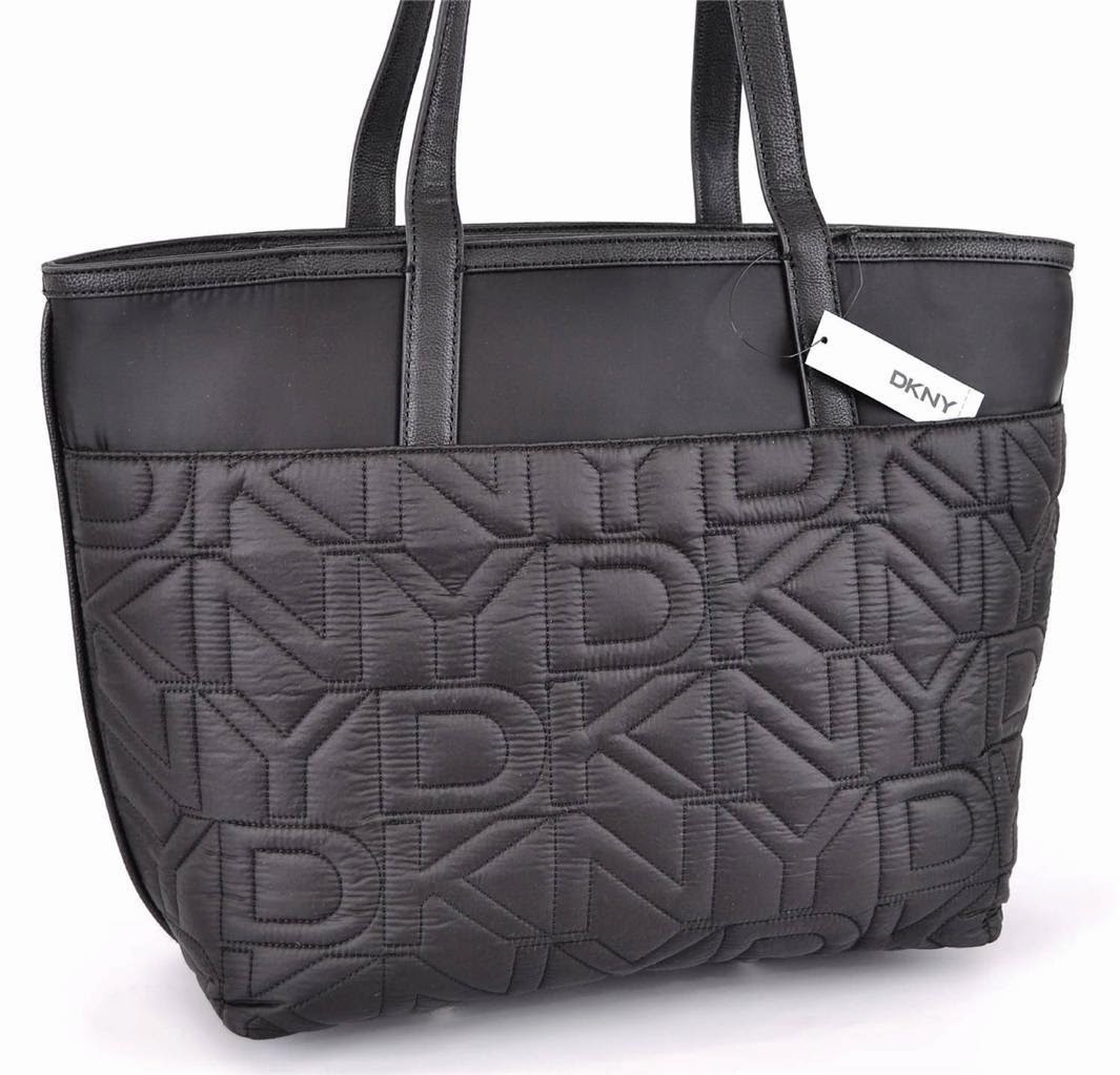 The Chic Sac DKNY by Donna Karan Nylon Logo Black Shopper Tote