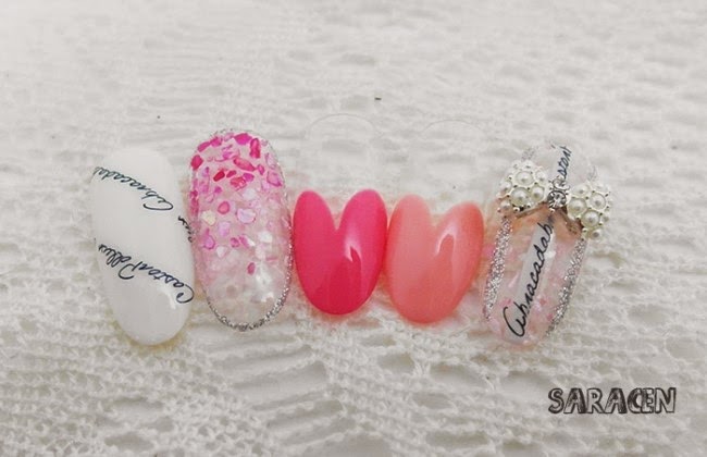 Sara Nail Heart French Self Gel Art It S Really Similar To Deep French But I Used A Brush Draw Heart