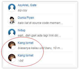 recent comments tanpa admin