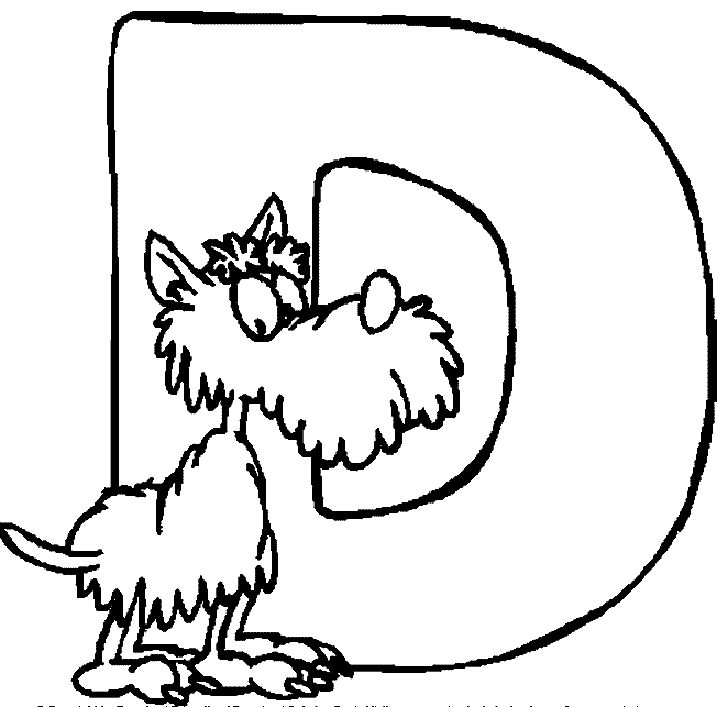 Alphabet Coloring / Dog Coloring / Letter D Coloring title=