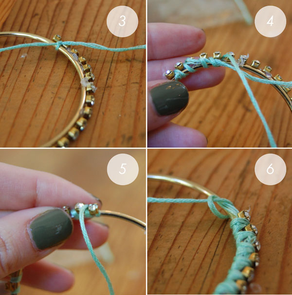 Just B B Wrapped DIY Rhinstone threaded earrings