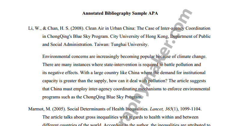 Annotated bibliography example mla image