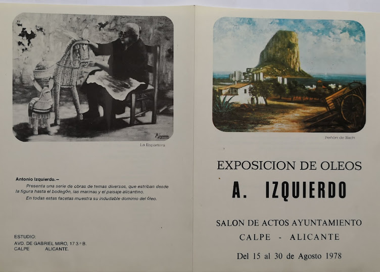 EXPOSICIÓN A.IZQUIERDO  CALPE - ALICANTA  1978