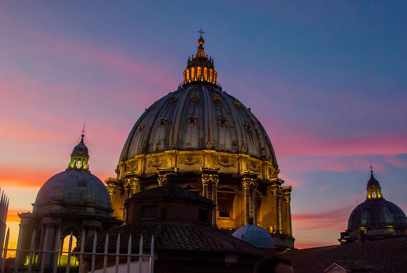 Vatican domes by night