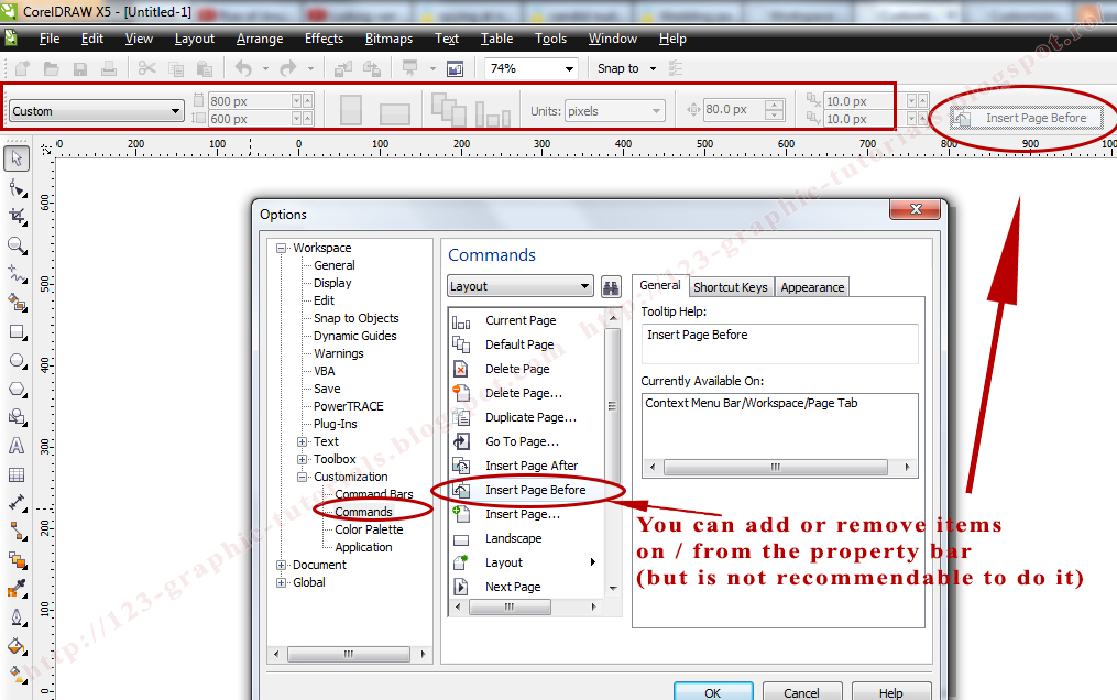 graphictutorials CorelDRAW basics the Property bar