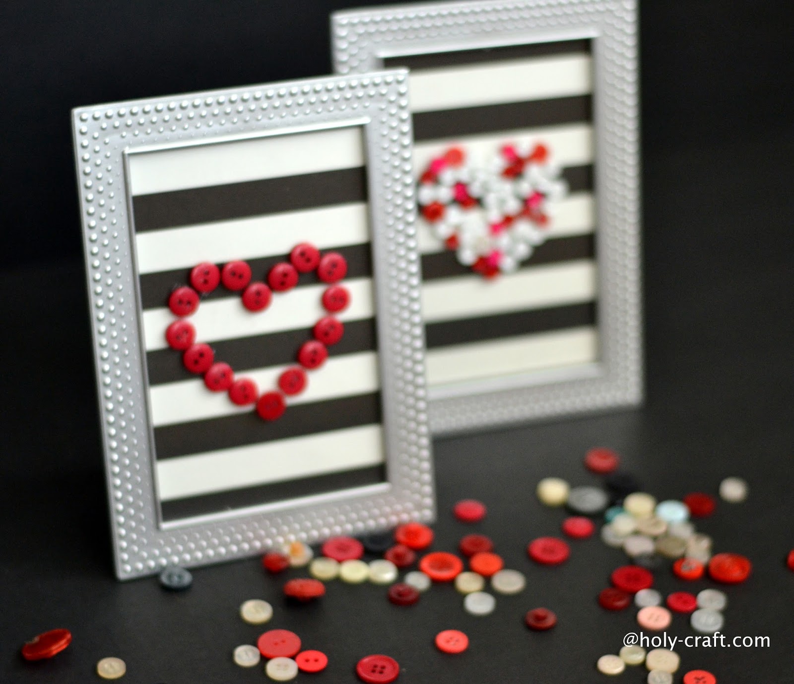 Valentine's Day framed button art Rachel Teodoro