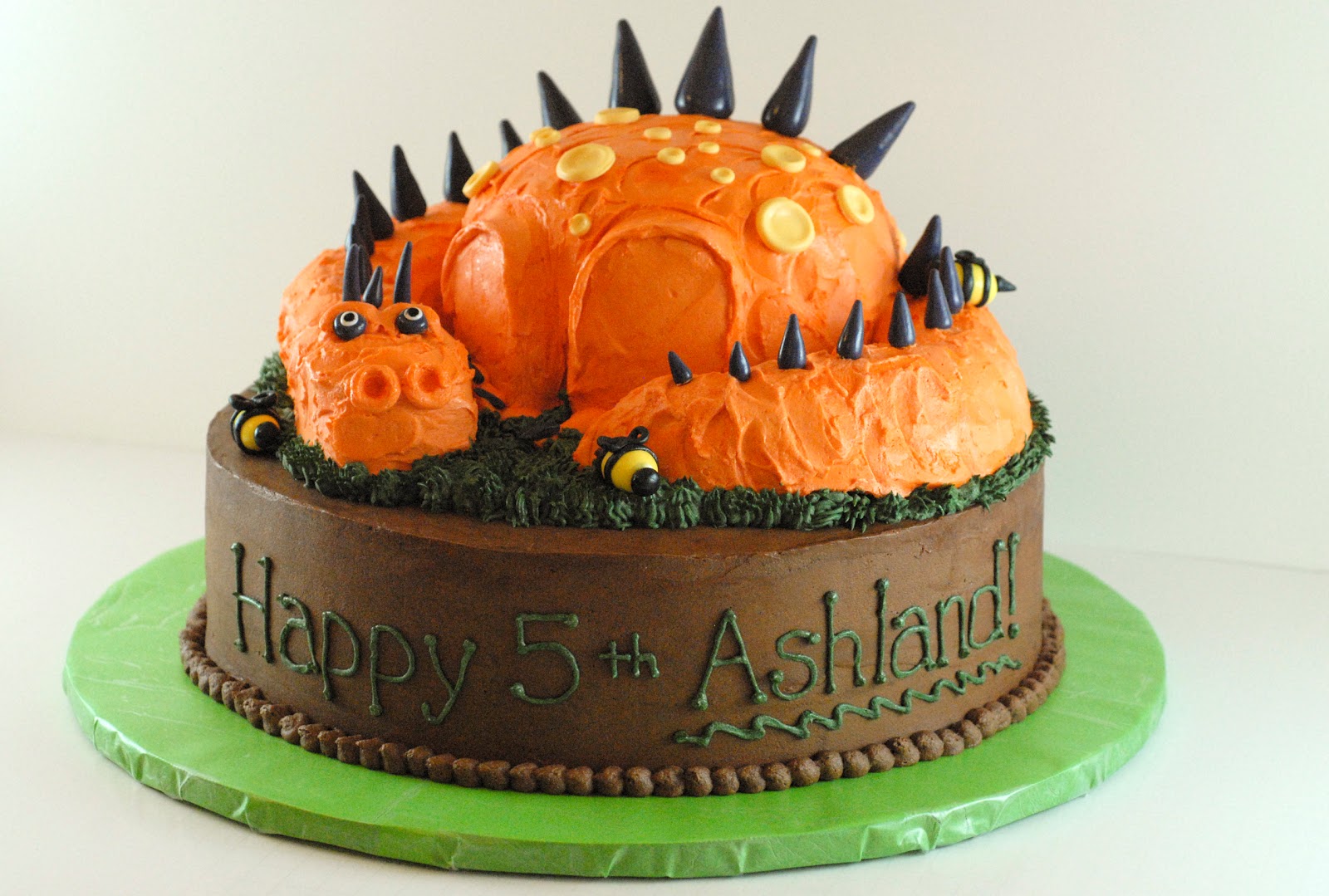 5th birthday chocolate dinosaur cake