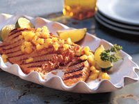 Grilled Ginger-Teriyaki Salmon with Honey-Mango Salsa