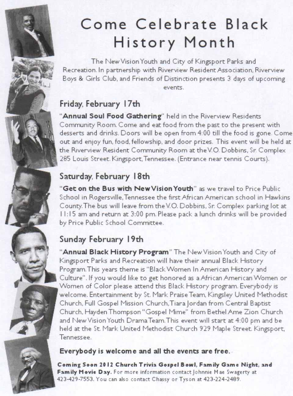DouglassRiverview News and Current Events 2012 Black History Month Events