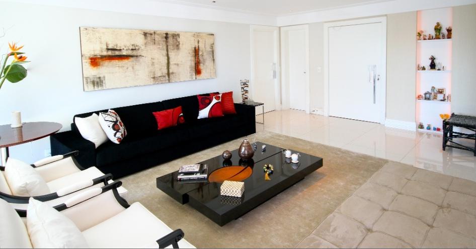 Fotos De Sala De Estar Com Sofa Preto ~ Casa da Sheila Salas de jantar e estar com toques de vermelho Fotos De Sala De Estar Com Sofa Preto ~ Casa da Sheila Salas de jantar e estar com toques de vermelho