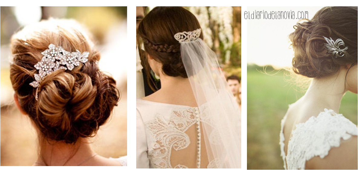 peinados de novia recogidos de lado con velo