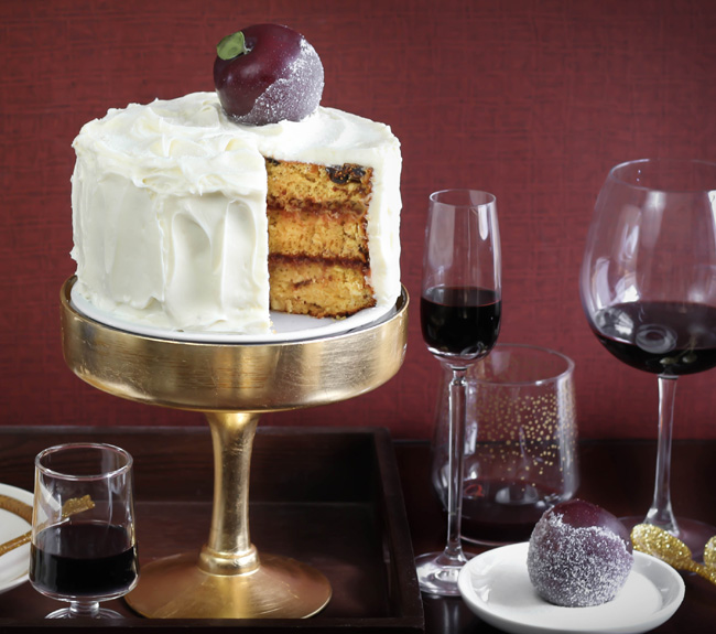 Sugar Plum Fruitcake with Cream Cheese Frosting