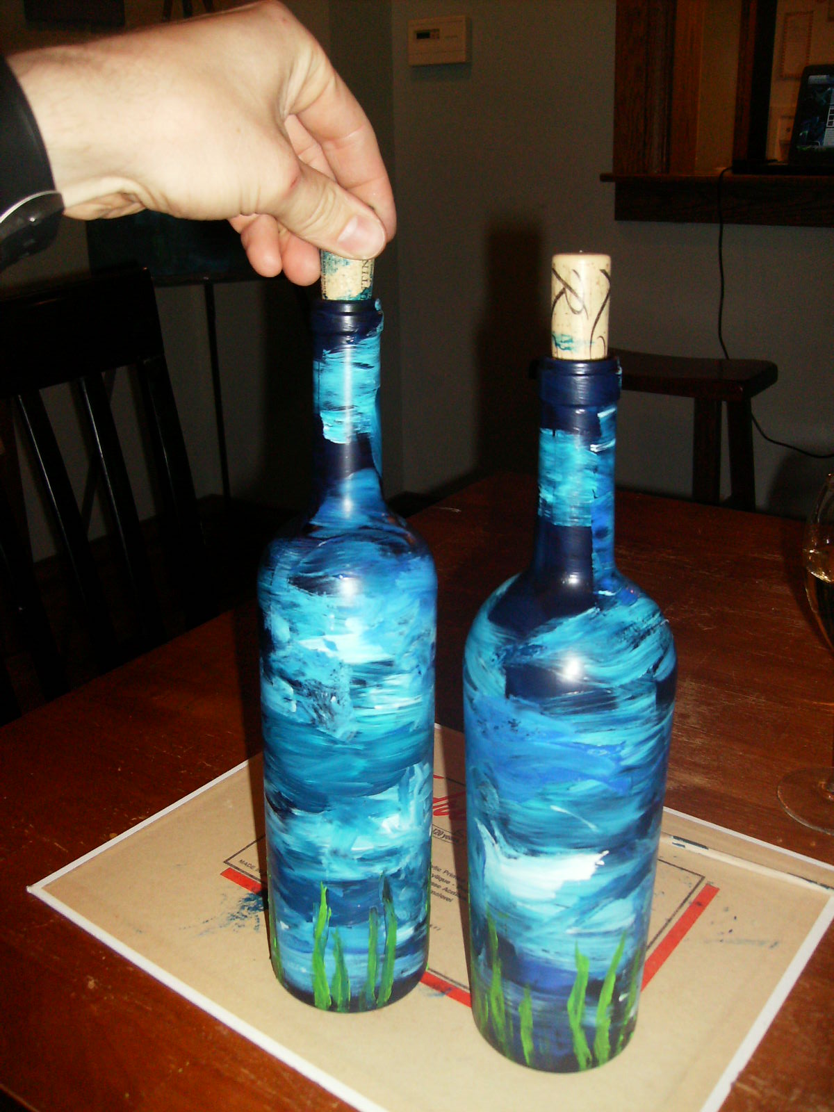 B. Martin Art Wine Bottle Painting