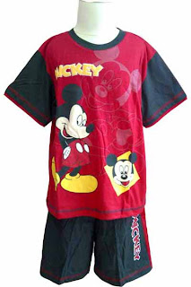 baju anak laki motif mickey mouse