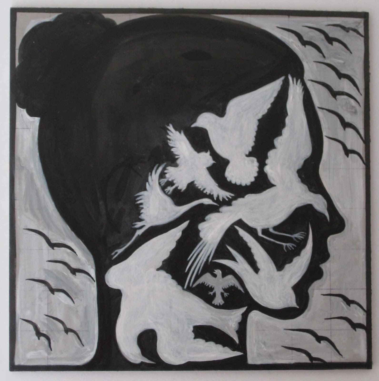 deborah kleins art blog flight a linocut in progress klein artist works