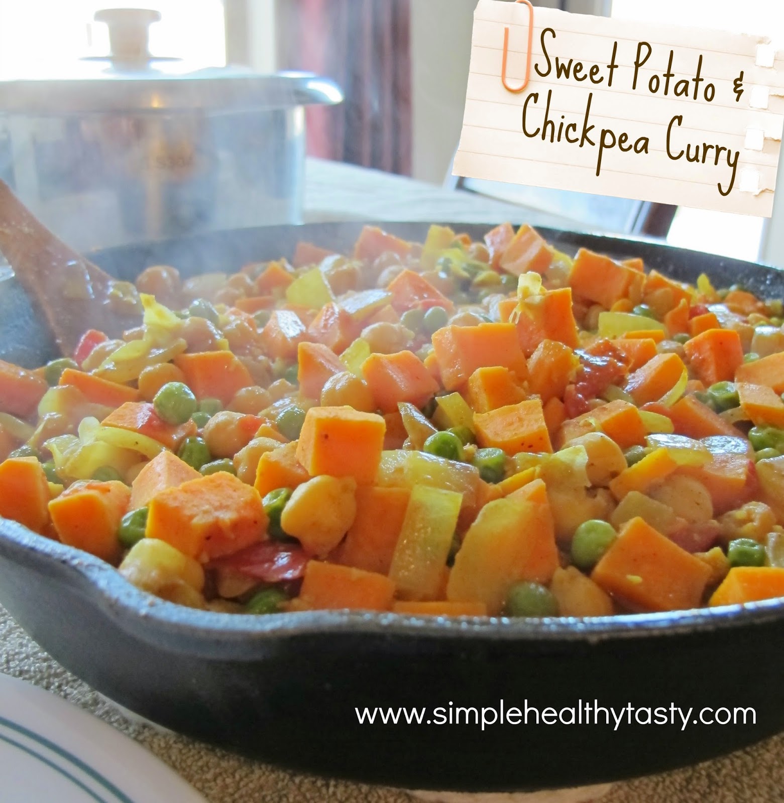 Sweet Potatoes, Chickpeas, Curry Dish