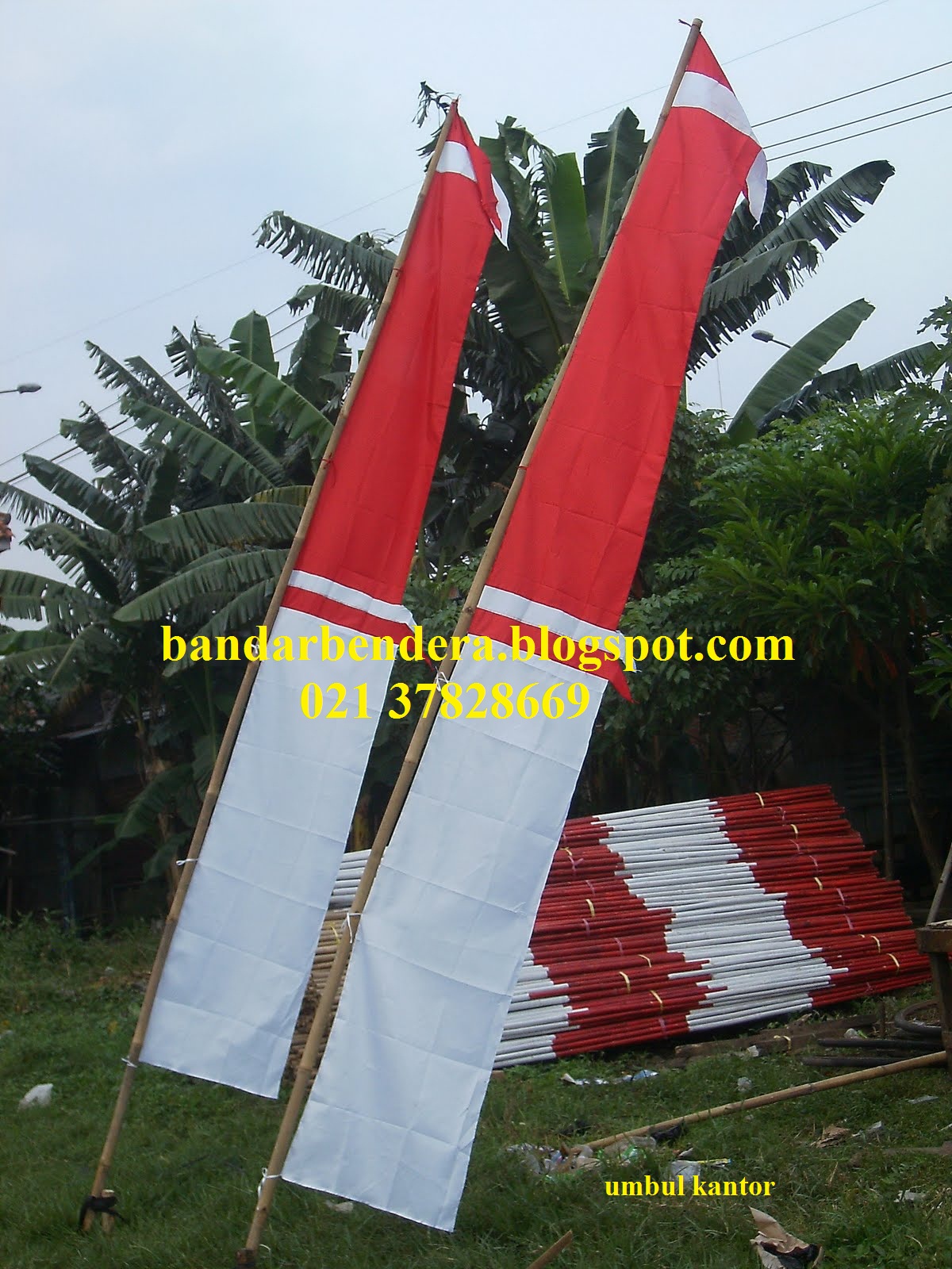 Jual bendera safety , merah putih, umbul umbul standar Depnaker Umbul+kantor