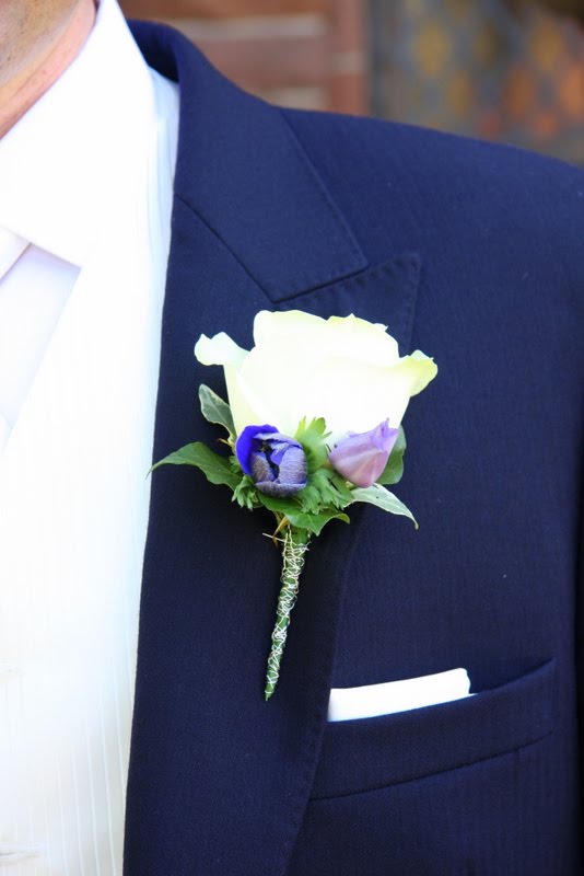 Flower Design Buttonhole & Corsage Blog Groom's Special Ivory & Purple