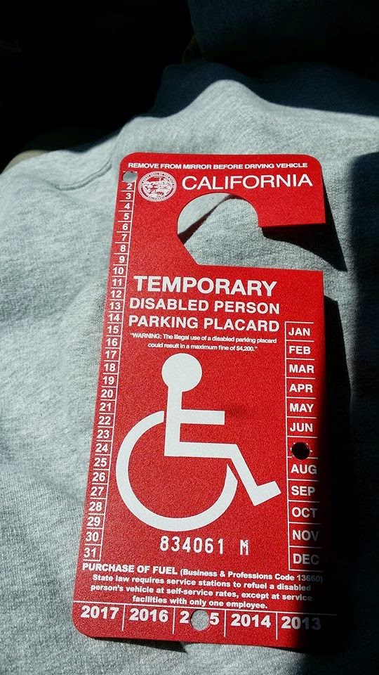 Old Retired Petty Officer Placard. Handicapped Parking