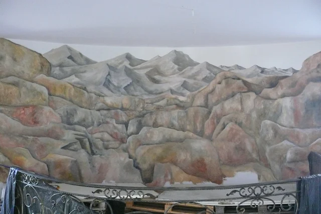 Artystyczne malowanie wodospadu na ścianie, malowidło ścienne3D