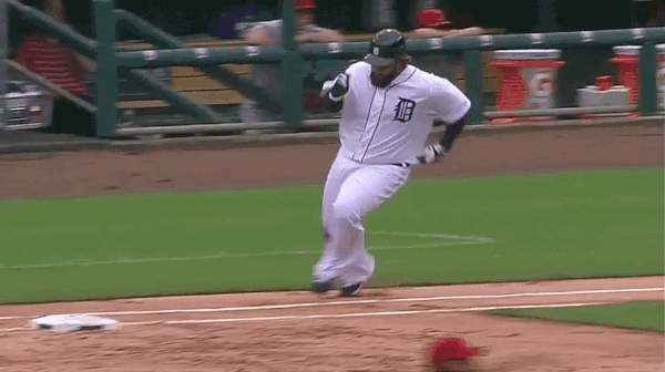 Prince Fielder stumble slides
