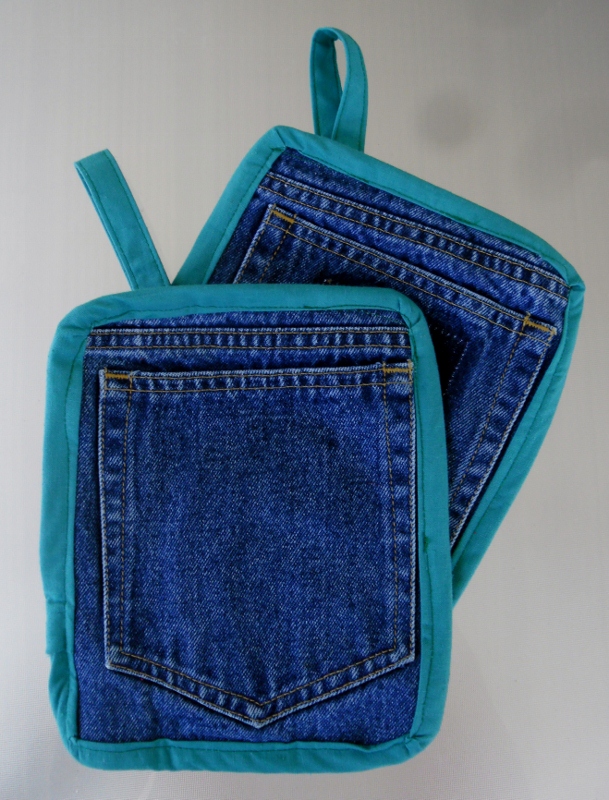 Creating my way to Success More gifts from jeans Denim pot holders