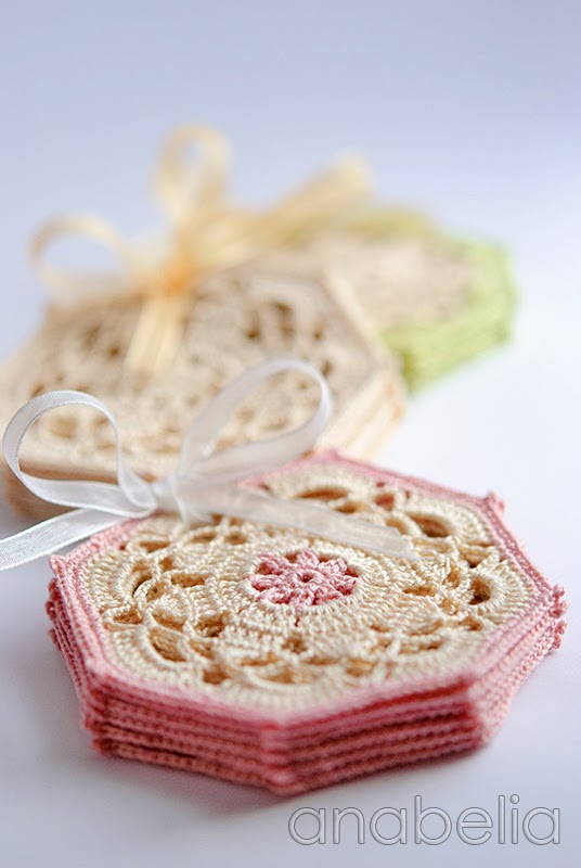 Anabelia craft design Crochet coasters sets, a perfect DIY gift