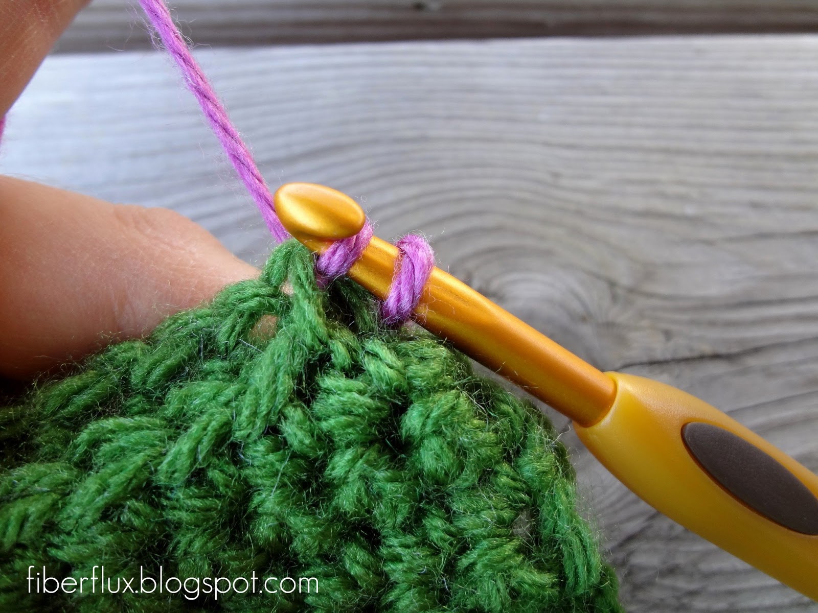 Fiber Flux How to Slip Stitch Two Things Together (Outside Loops)