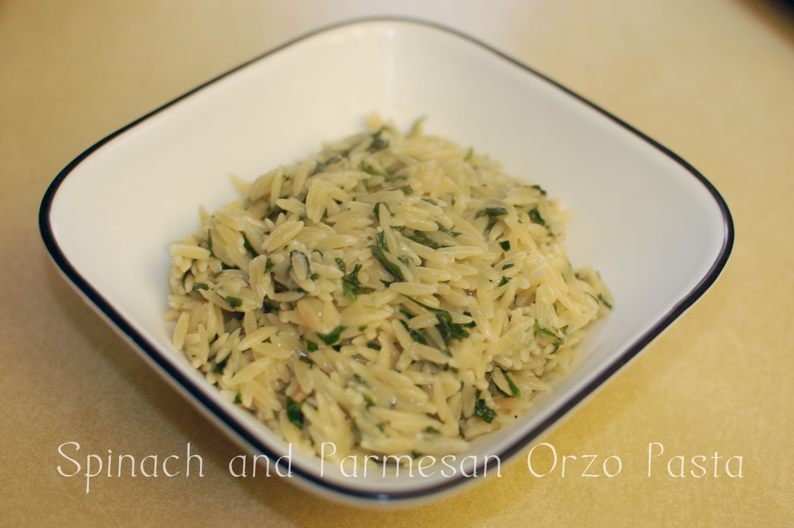 Spinach and Parmesan Orzo Pasta