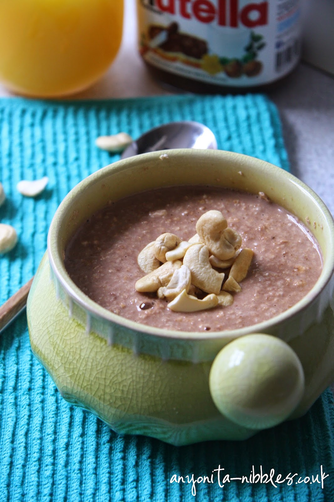 Gluten Free Cashew Nutella Oatmeal from Anyonita-nibbles.co.uk