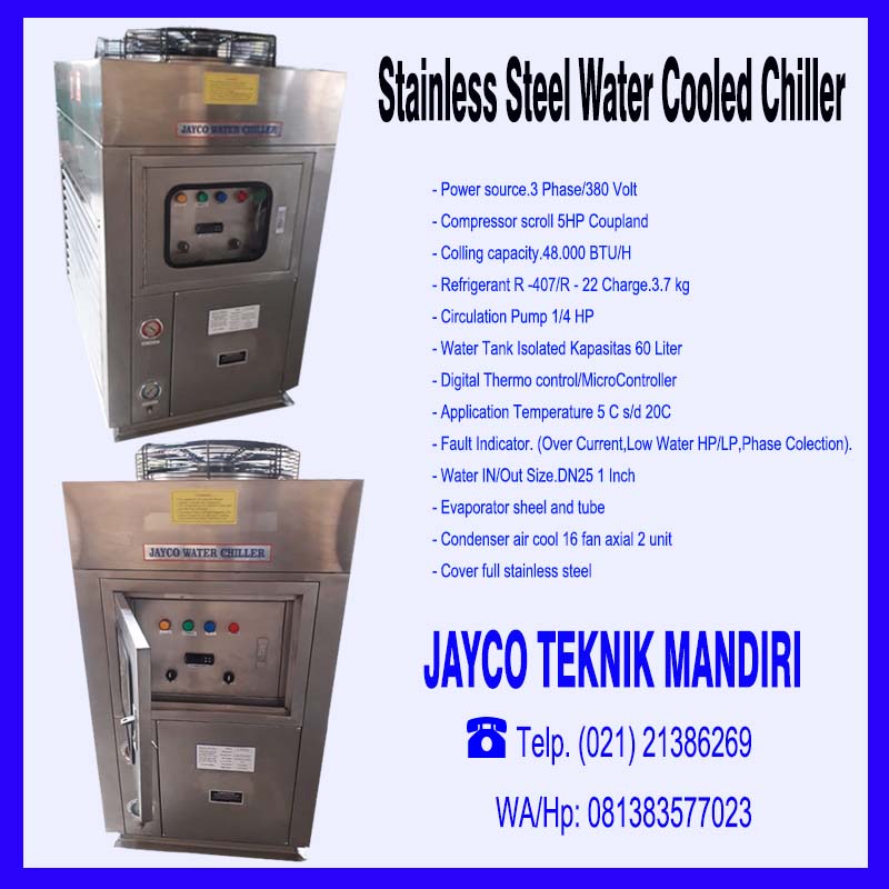 Jual water chiller 5pk stainless