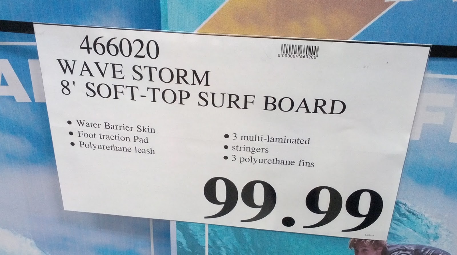 Wavestorm 8Foot Soft Top Surfboard Costco Weekender