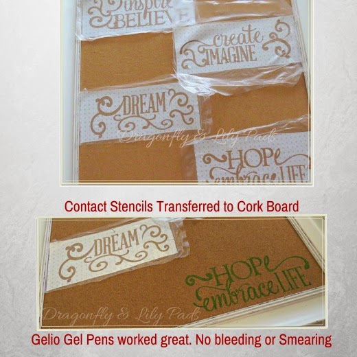 DIY Stencil Inspiration Board, Vintage Contact Paper Stencil, Gel Pens, 