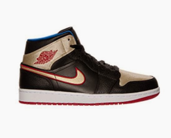THE SNEAKER ADDICT: Air Jordan Retro 1 Black/Gym Red/Metallic Gold Sneaker Available Now (Images)