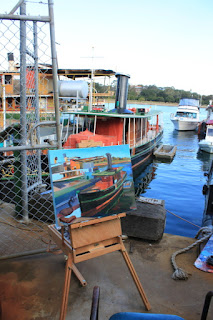 oil painting of 'Lady Hopetoun' Sydney Heritage Fleet by artist Jane Bennett