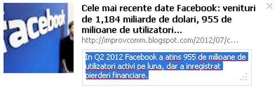 Facebook permite editarea descrierii sau titlului link-urilor postate Pentru a edita titlul sau descrierea link-ului, trebuie sa dati dublu-click