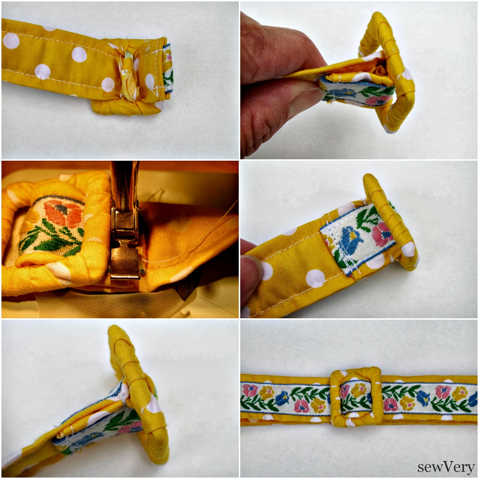 sewVery Reversible Vintage Trim Fabric Belt Tutorial