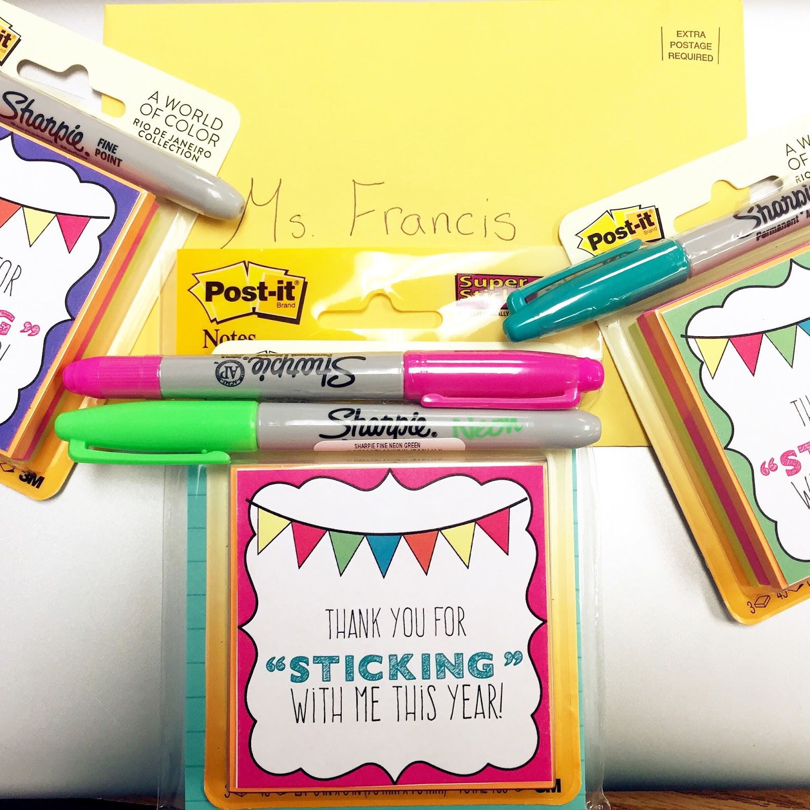 thank you gifts for coworkers cute and of course had to add sharpie the gift becausewho doesnt love sharpies post its have fun enjoy your summer the full spectrum thank you for sticking with me thank present thank you gifts for coworkers cute and of course had to add sharpie the gift becausewho doesnt love sharpies post its have fun enjoy your summer the full spectrum thank you for sticking with me thank present
