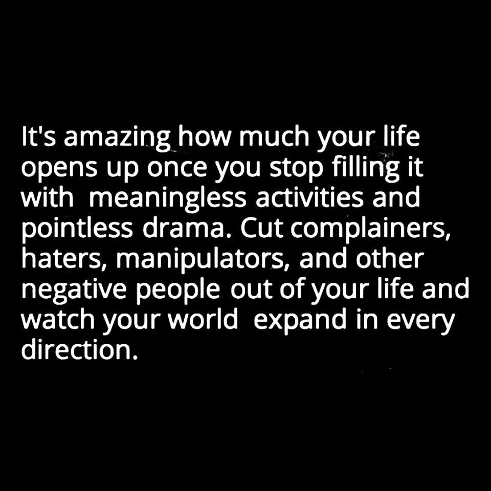 It's Amazing how much your life opens up once you stop filling it with