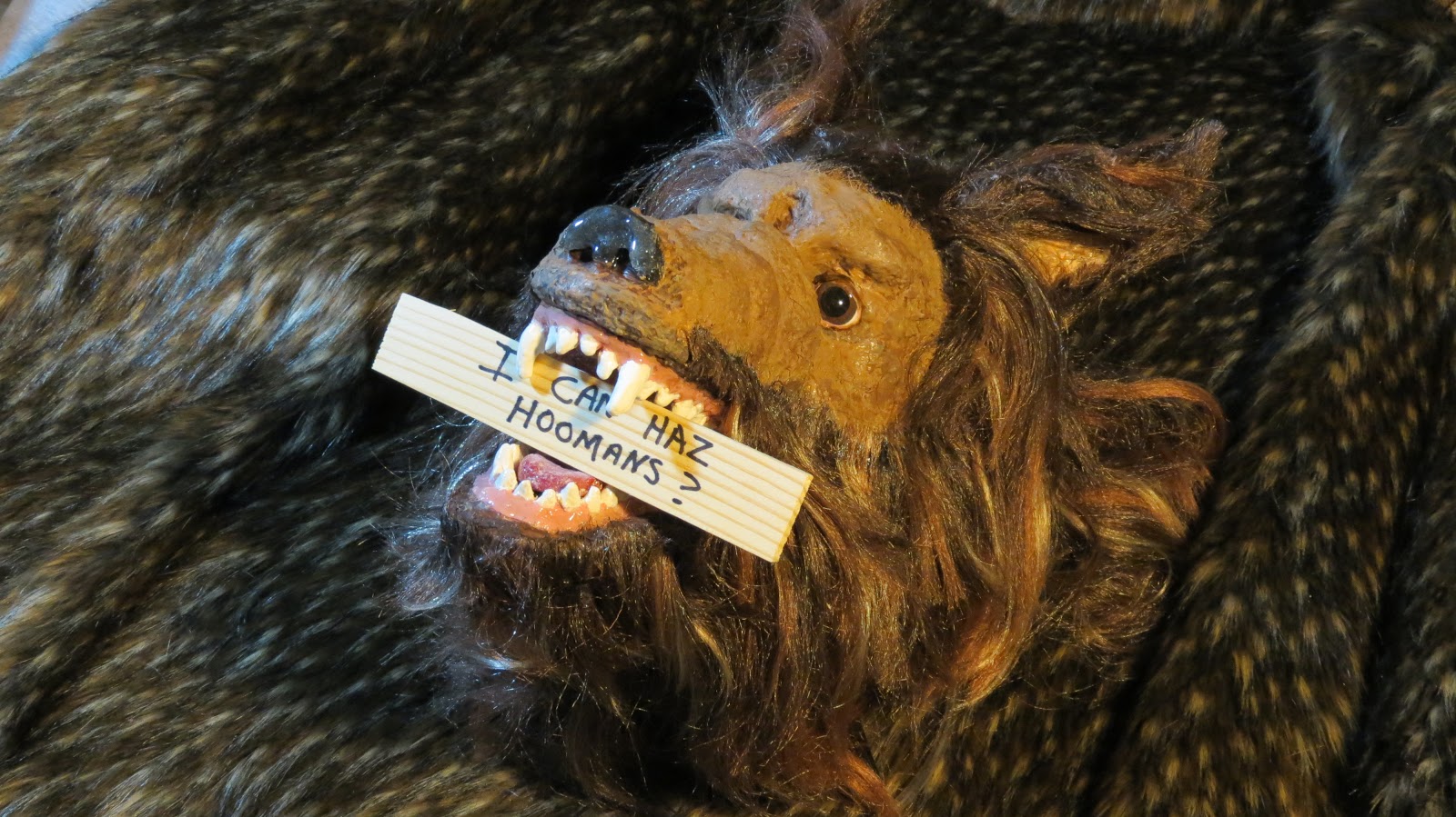 Scruffy werewolf attack puppet ...