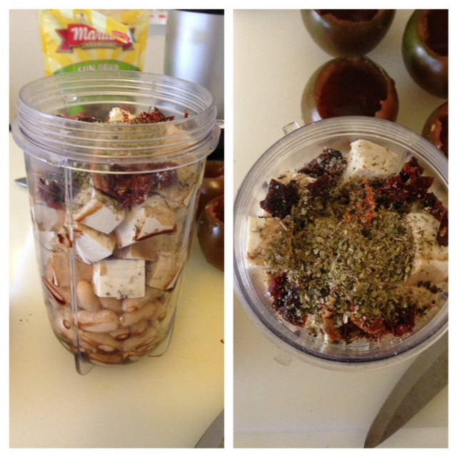 K8LA White Bean & Tofu Stuffed Brown Tomatoes