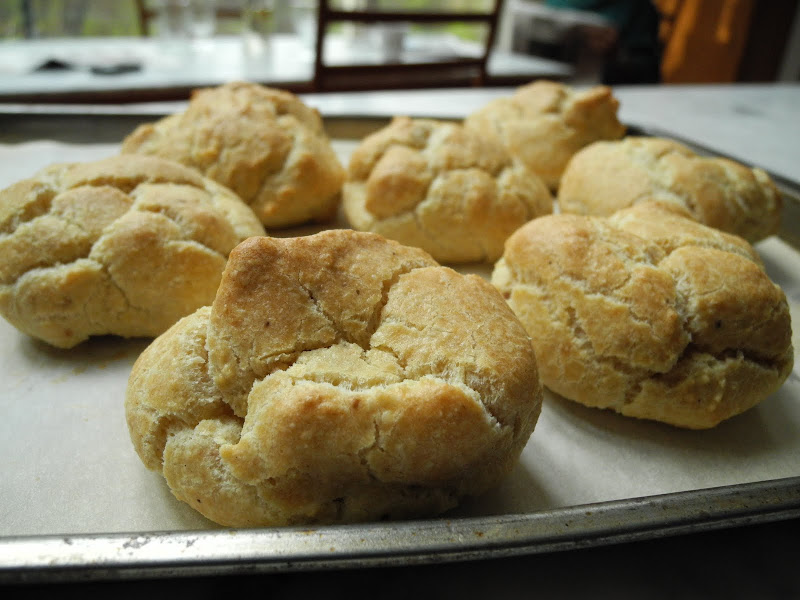 Golden Brown Passover Popovers on baking sheet title=