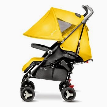 yellow silver cross pram