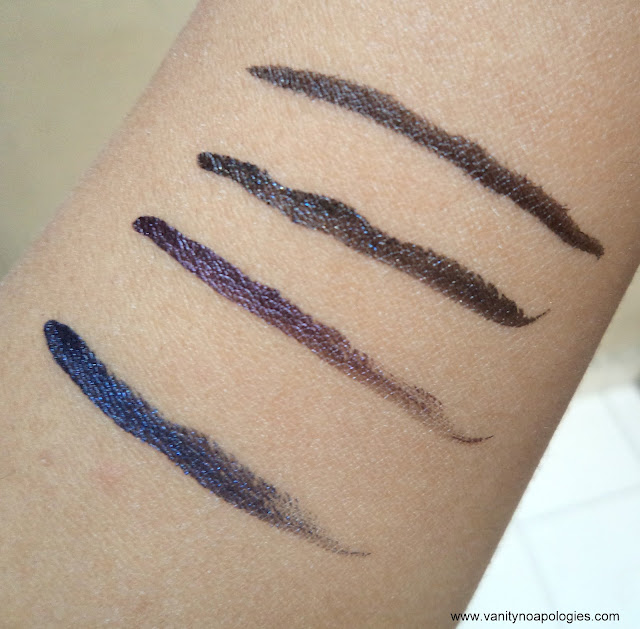 L'Oreal Paris L'OR Electric eye liners swatches