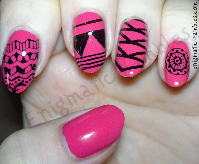 Tribal Hot Pink Nails Tribal-Hot-Pink-Nails-Nail-Art-bundle-monster-402-bm402-403-bm403