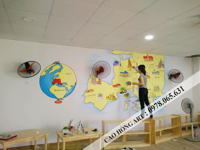 tranh tường tranh tường mầm non